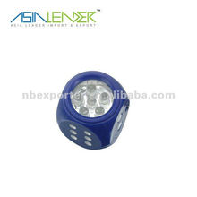 Mini dice shaped 6pcs led mini flashlight keychain